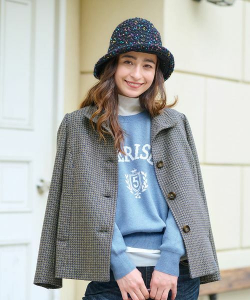 CARA O CRUZ / キャラ・オ・クルス テーラードジャケット | チェックのスタンドカラージャケット【MANTECO】【RECYCLE WOOL】 | 詳細8