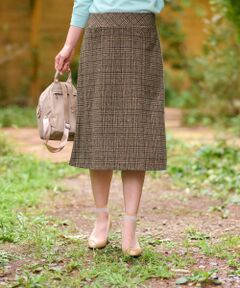 CARA O CRUZ / キャラ・オ・クルス ミニ・ひざ丈スカート | ツイードチェックのジャージスカート【PONTE TORTO】【セットアップ】