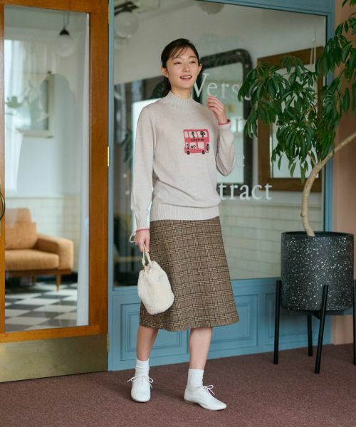 CARA O CRUZ / キャラ・オ・クルス ミニ・ひざ丈スカート | ツイードチェックのジャージスカート【PONTE TORTO】【セットアップ】 | 詳細19