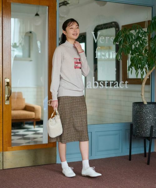 CARA O CRUZ / キャラ・オ・クルス ミニ・ひざ丈スカート | ツイードチェックのジャージスカート【PONTE TORTO】【セットアップ】 | 詳細20