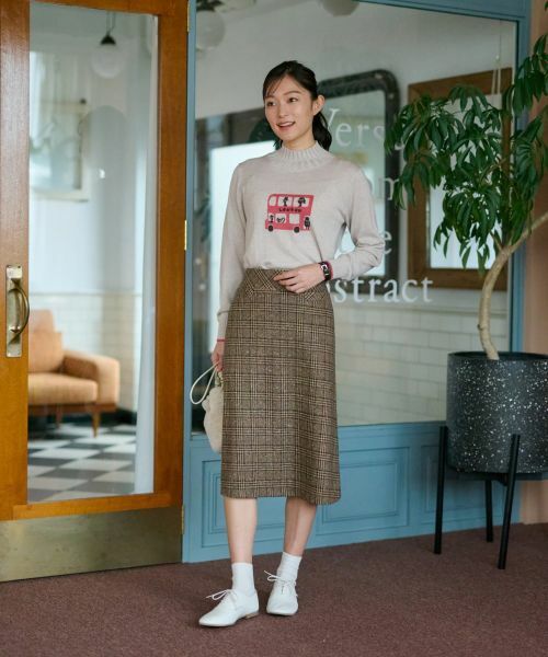 CARA O CRUZ / キャラ・オ・クルス ミニ・ひざ丈スカート | ツイードチェックのジャージスカート【PONTE TORTO】【セットアップ】 | 詳細23