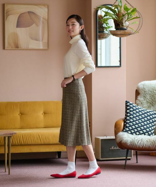 CARA O CRUZ / キャラ・オ・クルス ミニ・ひざ丈スカート | ツイードチェックのジャージスカート【PONTE TORTO】【セットアップ】 | 詳細28