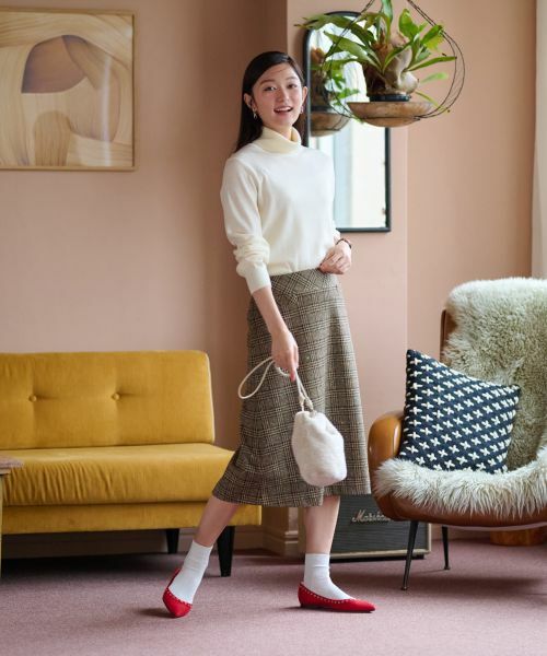 CARA O CRUZ / キャラ・オ・クルス ミニ・ひざ丈スカート | ツイードチェックのジャージスカート【PONTE TORTO】【セットアップ】 | 詳細29