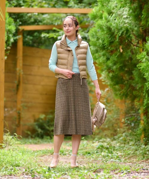 CARA O CRUZ / キャラ・オ・クルス ミニ・ひざ丈スカート | ツイードチェックのジャージスカート【PONTE TORTO】【セットアップ】 | 詳細4