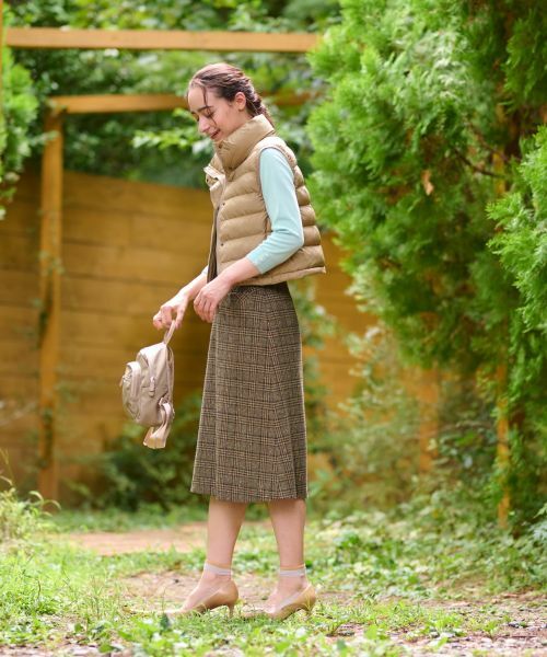 CARA O CRUZ / キャラ・オ・クルス ミニ・ひざ丈スカート | ツイードチェックのジャージスカート【PONTE TORTO】【セットアップ】 | 詳細6