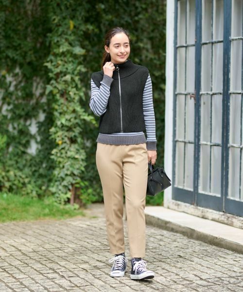 CARA O CRUZ / キャラ・オ・クルス その他パンツ | 洗える ウエストゴムセンタープレスパンツ | 詳細17