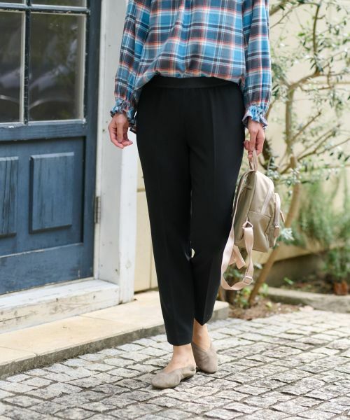 CARA O CRUZ / キャラ・オ・クルス その他パンツ | 洗える ウエストゴムセンタープレスパンツ | 詳細8