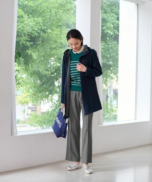 CARA O CRUZ / キャラ・オ・クルス テーラードジャケット | 【あったか】洗える裏起毛 ジップアップのデニムジャケット【CoC by CARA O CRUZ】 | 詳細12