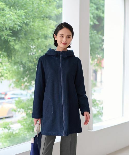 CARA O CRUZ / キャラ・オ・クルス テーラードジャケット | 【あったか】洗える裏起毛 ジップアップのデニムジャケット【CoC by CARA O CRUZ】 | 詳細6