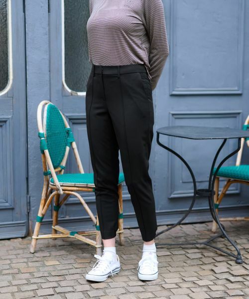 CARA O CRUZ / キャラ・オ・クルス その他パンツ | 洗える 後ろウエストゴム裾リブパンツ | 詳細1