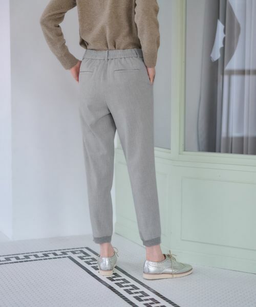 CARA O CRUZ / キャラ・オ・クルス その他パンツ | 洗える 後ろウエストゴム裾リブパンツ | 詳細10