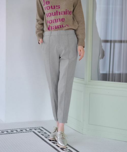 CARA O CRUZ / キャラ・オ・クルス その他パンツ | 洗える 後ろウエストゴム裾リブパンツ(グレー)