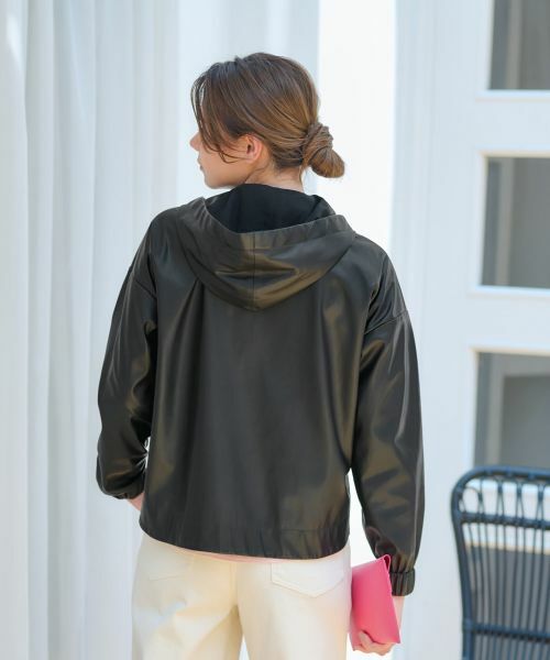 CARA O CRUZ / キャラ・オ・クルス その他アウター | 合皮フーデットブルゾン | 詳細15