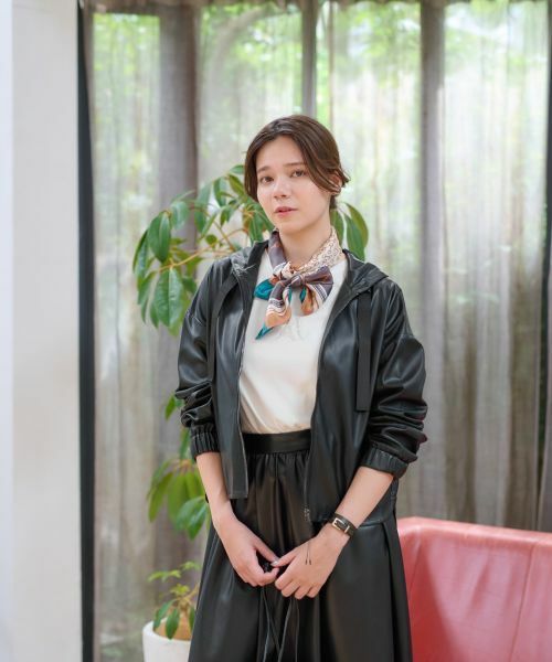 CARA O CRUZ / キャラ・オ・クルス その他アウター | 合皮フーデットブルゾン | 詳細23