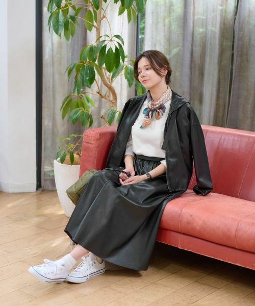 CARA O CRUZ / キャラ・オ・クルス その他アウター | 合皮フーデットブルゾン | 詳細28