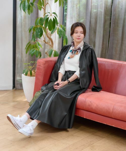 CARA O CRUZ / キャラ・オ・クルス その他アウター | 合皮フーデットブルゾン | 詳細29