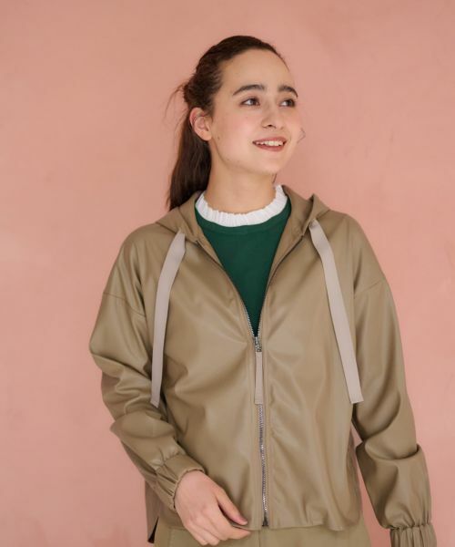 CARA O CRUZ / キャラ・オ・クルス その他アウター | 合皮フーデットブルゾン | 詳細3