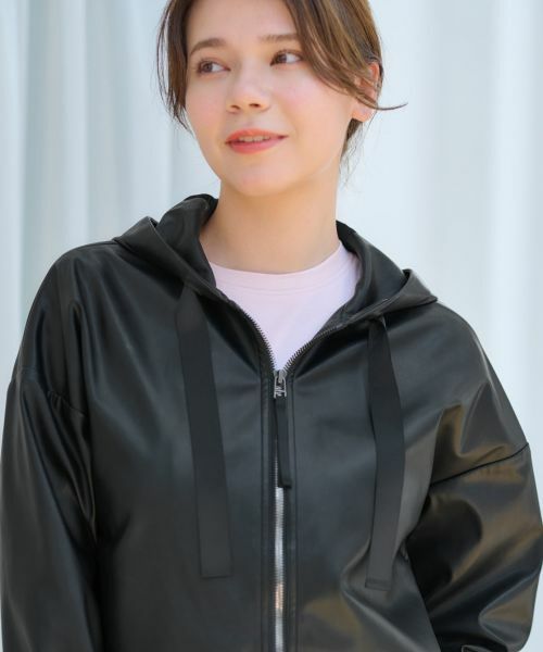 CARA O CRUZ / キャラ・オ・クルス その他アウター | 合皮フーデットブルゾン | 詳細30