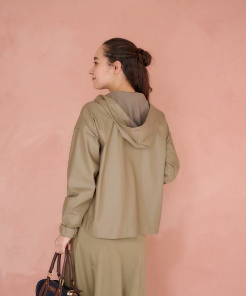 CARA O CRUZ / キャラ・オ・クルス その他アウター | 合皮フーデットブルゾン | 詳細5