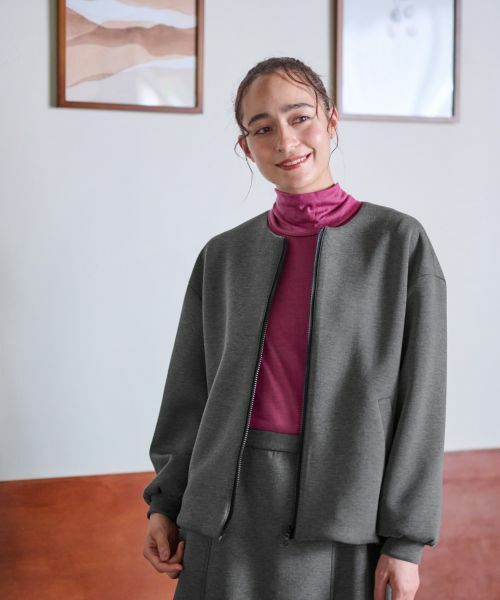 CARA O CRUZ / キャラ・オ・クルス その他アウター | 洗えるノーカラージャケット【セレモニー】【セットアップ】 | 詳細1