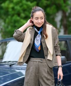 CARA O CRUZ / キャラ・オ・クルス テーラードジャケット | ツイードジャケット【ピンクリボン】【セットアップ】