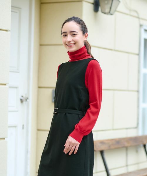 CARA O CRUZ / キャラ・オ・クルス ロング・マキシ丈ワンピース | ベルト付きジャンパースカート【ピンクリボン】 | 詳細2