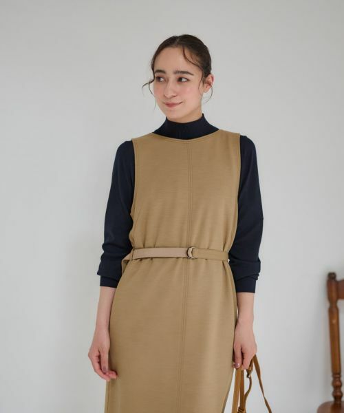 CARA O CRUZ / キャラ・オ・クルス ロング・マキシ丈ワンピース | ベルト付きジャンパースカート【ピンクリボン】 | 詳細25