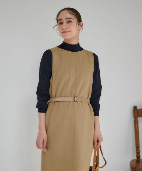 CARA O CRUZ / キャラ・オ・クルス ロング・マキシ丈ワンピース | ベルト付きジャンパースカート【ピンクリボン】 | 詳細26