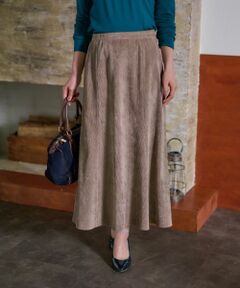 CARA O CRUZ / キャラ・オ・クルス ミニ・ひざ丈スカート | 洗える ウエスト伸縮コーデュロイスカート【ピンクリボン】【セットアップ】