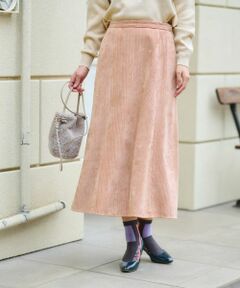 CARA O CRUZ / キャラ・オ・クルス ミニ・ひざ丈スカート | 洗える ウエスト伸縮コーデュロイスカート【ピンクリボン】【セットアップ】