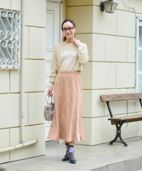 CARA O CRUZ / キャラ・オ・クルス ミニ・ひざ丈スカート | 洗える ウエスト伸縮コーデュロイスカート【ピンクリボン】【セットアップ】 | 詳細11