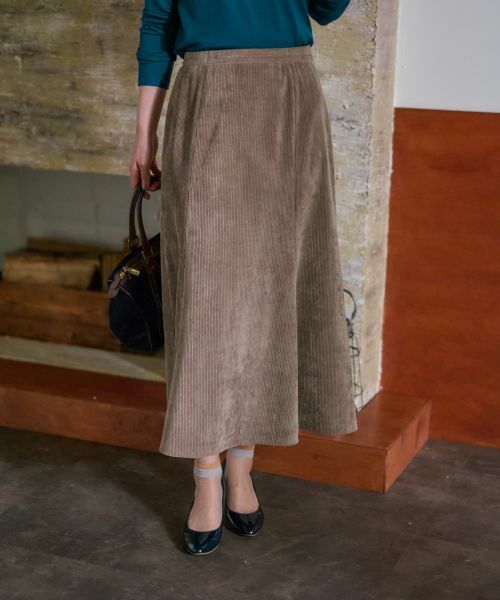 CARA O CRUZ / キャラ・オ・クルス ミニ・ひざ丈スカート | 洗える ウエスト伸縮コーデュロイスカート【ピンクリボン】【セットアップ】 | 詳細16