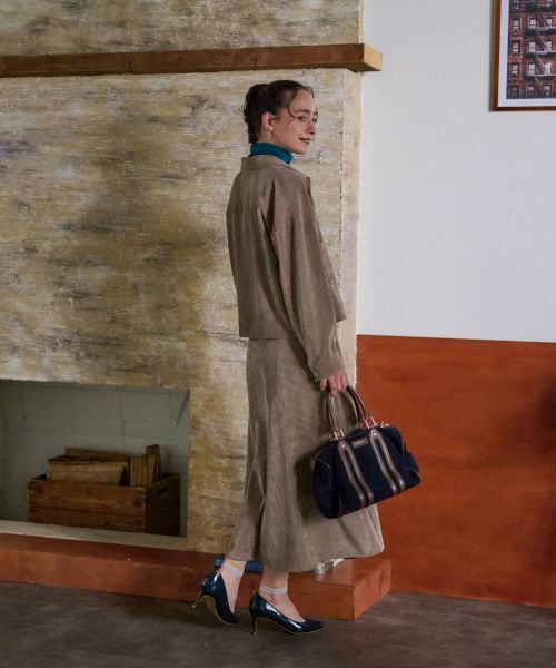 CARA O CRUZ / キャラ・オ・クルス ミニ・ひざ丈スカート | 洗える ウエスト伸縮コーデュロイスカート【ピンクリボン】【セットアップ】 | 詳細17