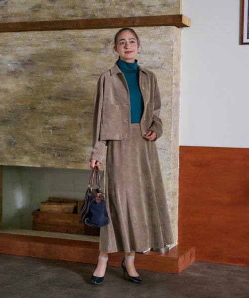 CARA O CRUZ / キャラ・オ・クルス ミニ・ひざ丈スカート | 洗える ウエスト伸縮コーデュロイスカート【ピンクリボン】【セットアップ】 | 詳細19