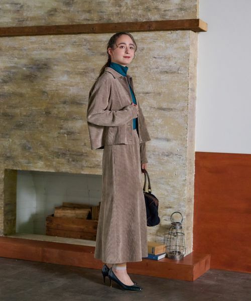 CARA O CRUZ / キャラ・オ・クルス ミニ・ひざ丈スカート | 洗える ウエスト伸縮コーデュロイスカート【ピンクリボン】【セットアップ】 | 詳細22