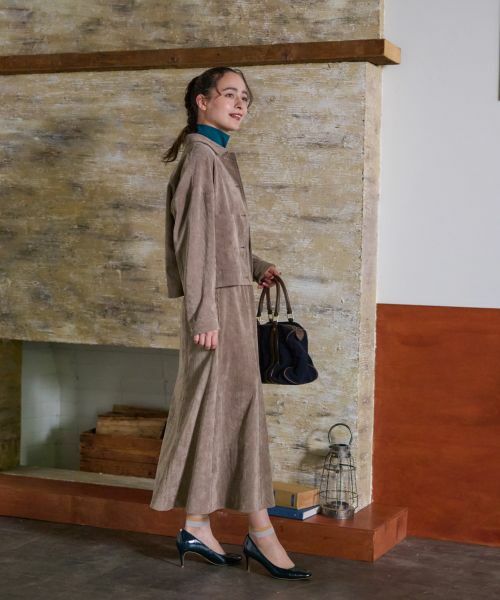 CARA O CRUZ / キャラ・オ・クルス ミニ・ひざ丈スカート | 洗える ウエスト伸縮コーデュロイスカート【ピンクリボン】【セットアップ】 | 詳細23