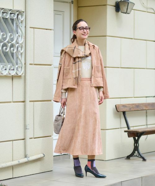 CARA O CRUZ / キャラ・オ・クルス ミニ・ひざ丈スカート | 洗える ウエスト伸縮コーデュロイスカート【ピンクリボン】【セットアップ】 | 詳細6