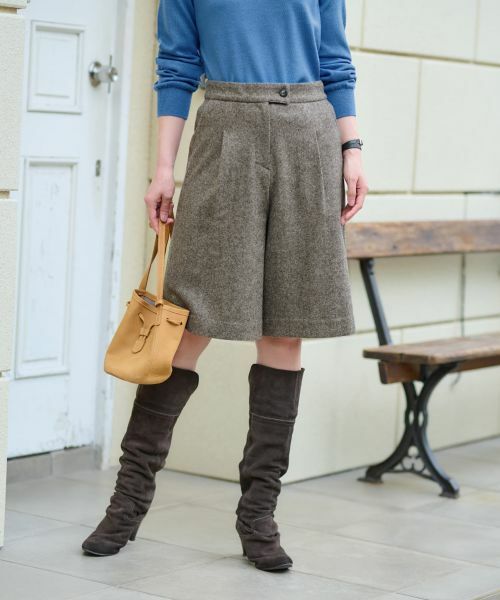 CARA O CRUZ / キャラ・オ・クルス ショート・ハーフ・半端丈パンツ | ウエスト伸縮 ハーフパンツ【ピンクリボン】【セットアップ】 | 詳細1