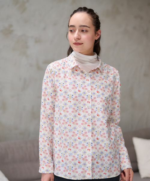 CARA O CRUZ / キャラ・オ・クルス シャツ・ブラウス | 洗える フラワーシャツ【産地ナブル】 | 詳細1