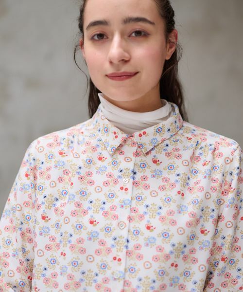 CARA O CRUZ / キャラ・オ・クルス シャツ・ブラウス | 洗える フラワーシャツ【産地ナブル】 | 詳細12