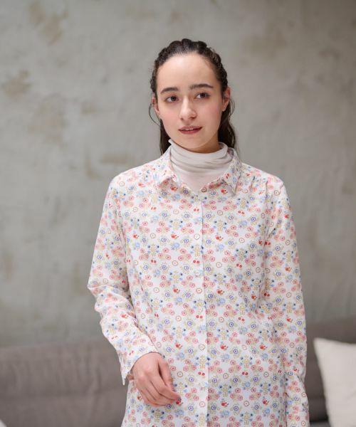 CARA O CRUZ / キャラ・オ・クルス シャツ・ブラウス | 洗える フラワーシャツ【産地ナブル】 | 詳細2