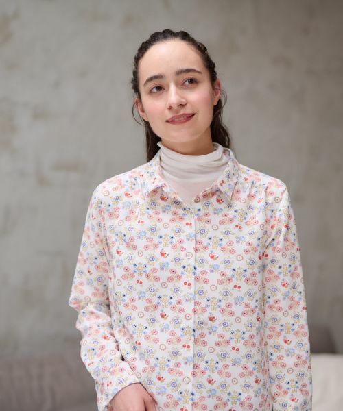 CARA O CRUZ / キャラ・オ・クルス シャツ・ブラウス | 洗える フラワーシャツ【産地ナブル】 | 詳細3