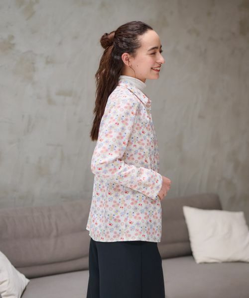 CARA O CRUZ / キャラ・オ・クルス シャツ・ブラウス | 洗える フラワーシャツ【産地ナブル】 | 詳細4