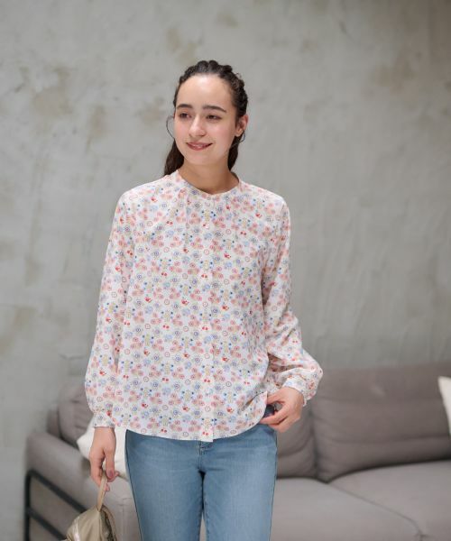 CARA O CRUZ / キャラ・オ・クルス シャツ・ブラウス | 洗える フラワーブラウス【産地ナブル】 | 詳細1