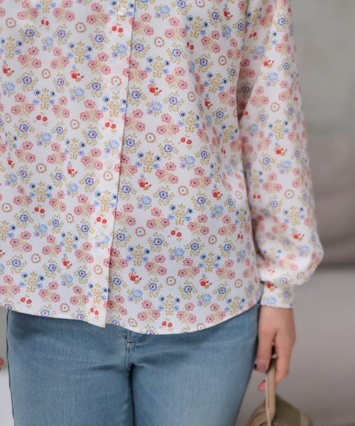 CARA O CRUZ / キャラ・オ・クルス シャツ・ブラウス | 洗える フラワーブラウス【産地ナブル】 | 詳細15