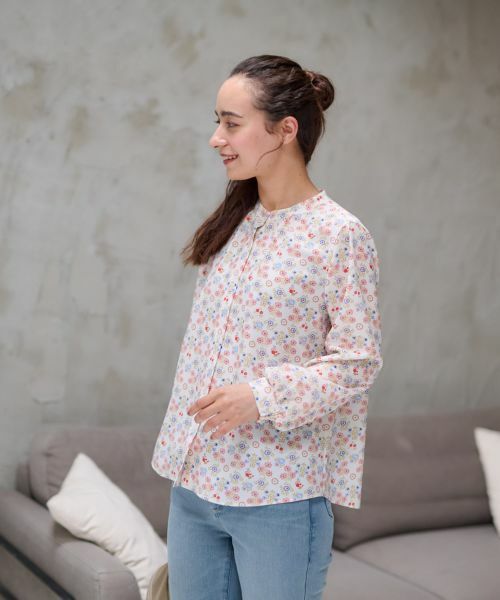 CARA O CRUZ / キャラ・オ・クルス シャツ・ブラウス | 洗える フラワーブラウス【産地ナブル】 | 詳細5