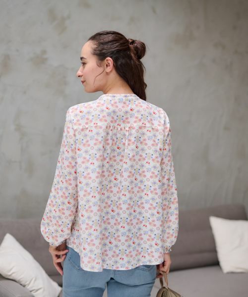 CARA O CRUZ / キャラ・オ・クルス シャツ・ブラウス | 洗える フラワーブラウス【産地ナブル】 | 詳細6