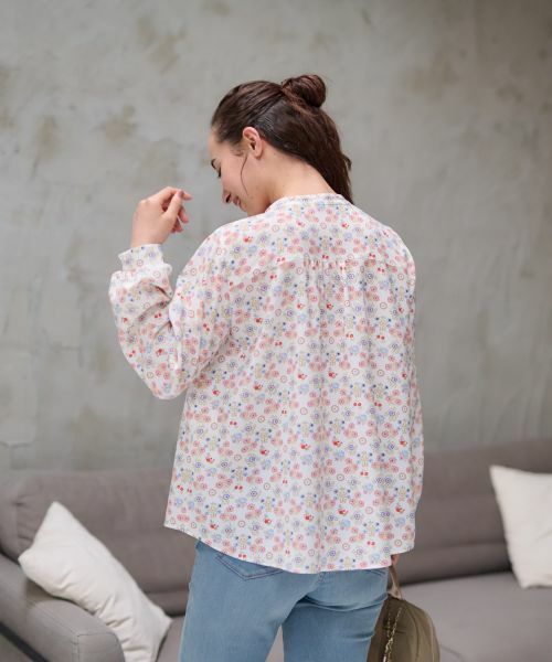 CARA O CRUZ / キャラ・オ・クルス シャツ・ブラウス | 洗える フラワーブラウス【産地ナブル】 | 詳細7