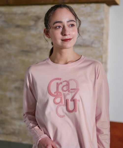 CARA O CRUZ / キャラ・オ・クルス カットソー | 洗える スパンコール刺繍ロゴTシャツ | 詳細1