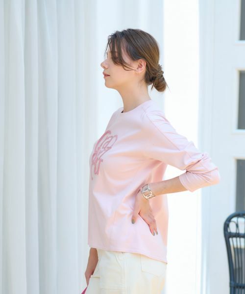 CARA O CRUZ / キャラ・オ・クルス カットソー | 洗える スパンコール刺繍ロゴTシャツ | 詳細17